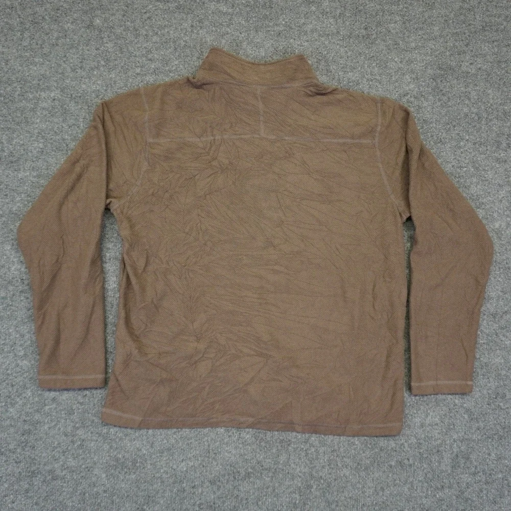 The North Face Quarter Zip Pullover Mens XL Brown Grid Fleece Hiking Sweater